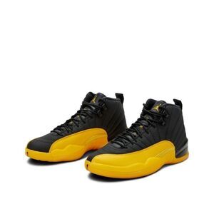 Air Jordan 12 Retro University Black Yellow Sneakers Size 12